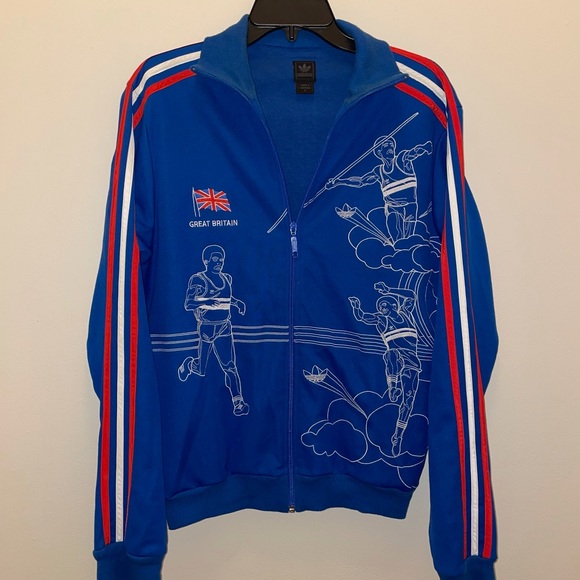 Adidas RARE blue Great Britain track jacket medium
